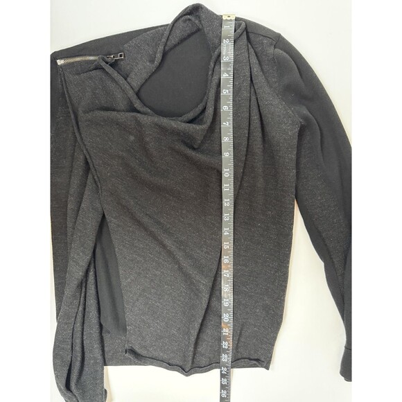 AllSaints Drina Cardigan Womens Size 4 Black Asymmetrical Zipper Drape Sweater - Picture 10 of 13